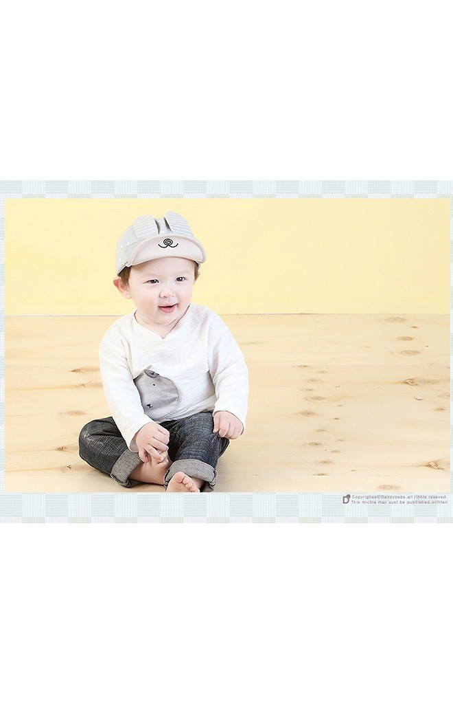 หมวกแก๊ปกระต่ายหูตั้งลายดาว