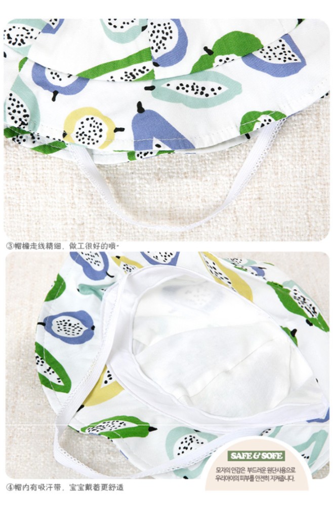 หมวกปีกรอบกันแดดลายผลไม้ จาก GZMM