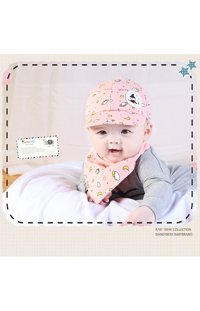 เซ็ตหมวกแก๊ปปีกอ่อนมาพร้อมผ้ากันเปื้อนลายแม่มดท่องอวกาศ YOYOTREE