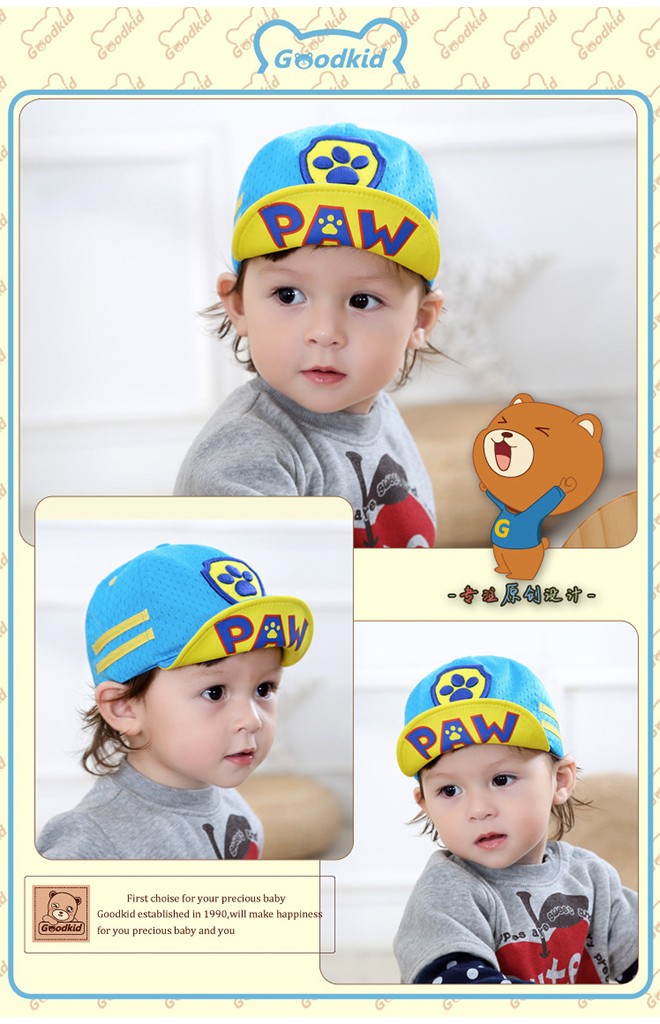 หมวกแก๊ปใต้ปีกหมวกสกรีนอักษร PAW จาก Goodkid