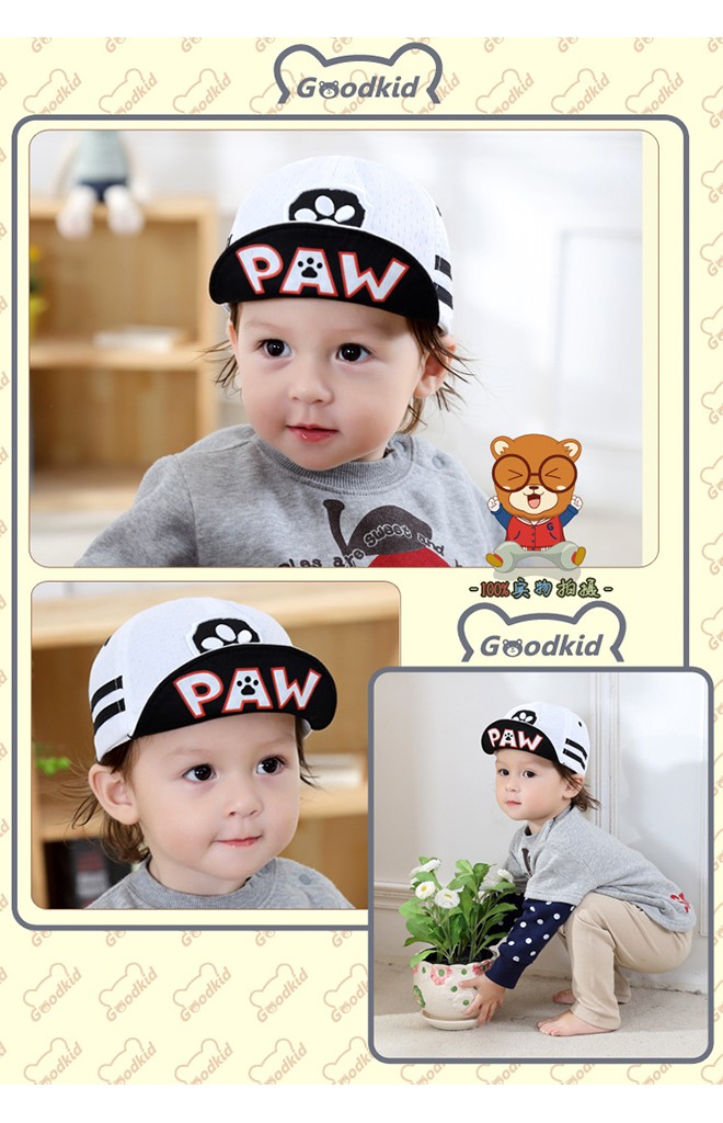 หมวกแก๊ปใต้ปีกหมวกสกรีนอักษร PAW จาก Goodkid
