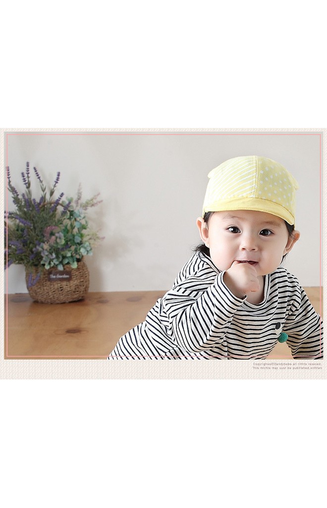 หมวกแก๊ปหน้าแมวลายจุด แต่งหูน่ารัก