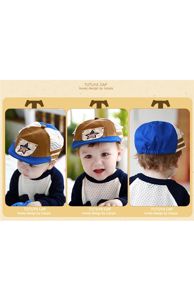 หมวกแฟล็ตแค็ป Flat Cap ด้านหน้ารูปดาว แต่งปีกแต่งน่ารัก TUTUYA