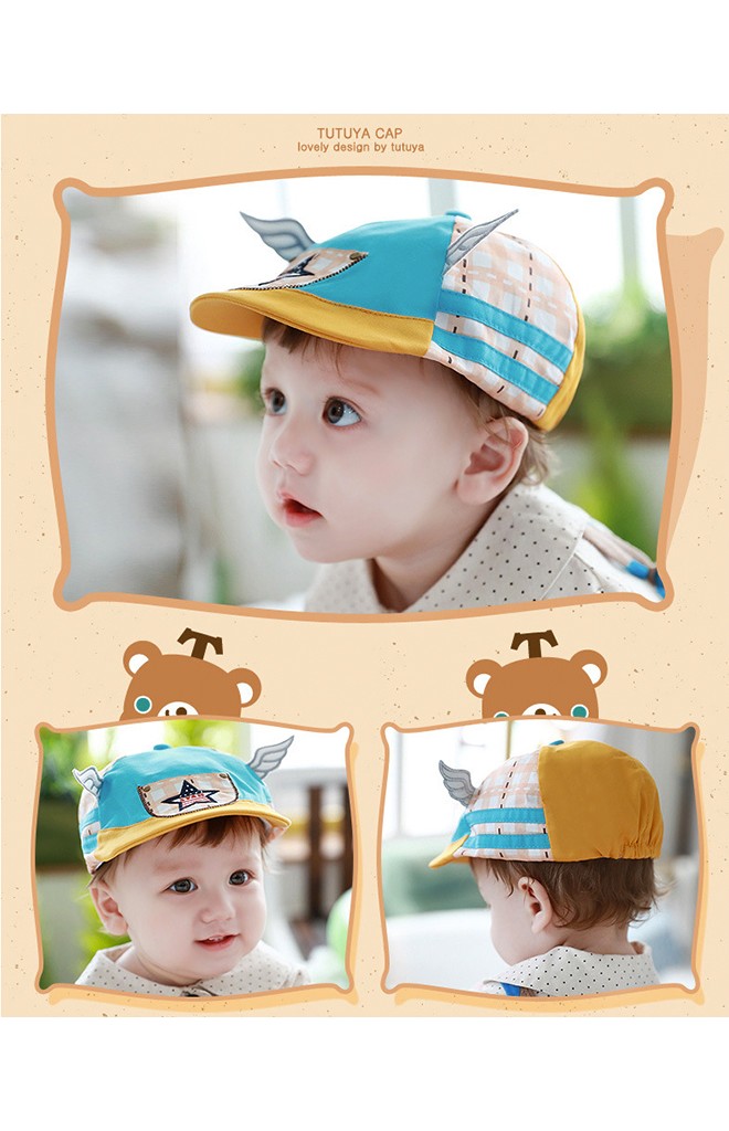 หมวกแฟล็ตแค็ป Flat Cap ด้านหน้ารูปดาว แต่งปีกแต่งน่ารัก TUTUYA