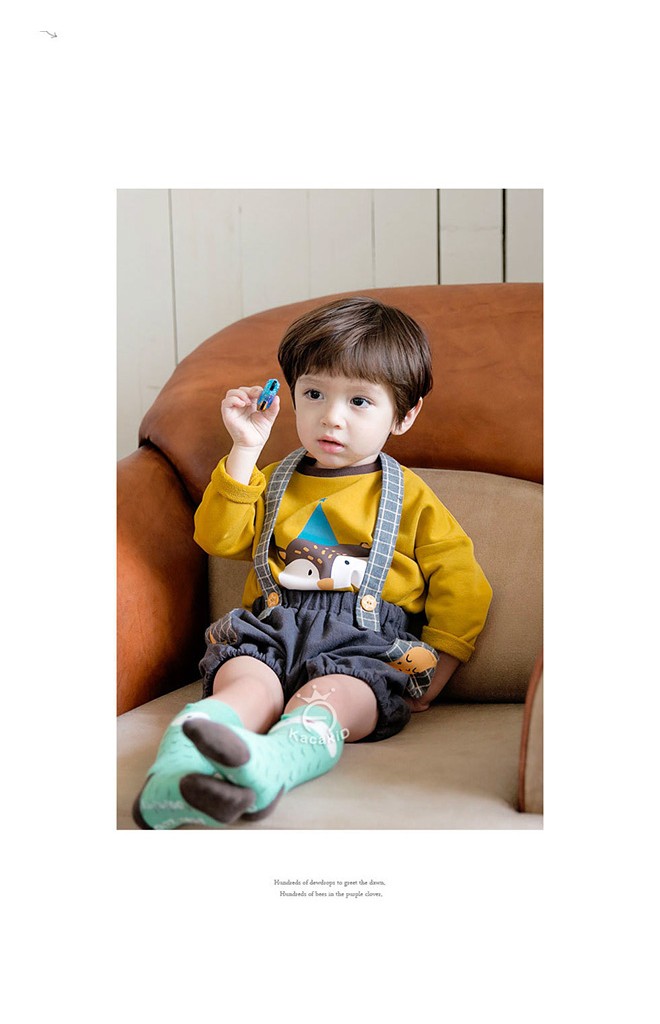 ถุงเท้าเด็กแบบยาวลายหน้าสัตว์น่ารัก มีกันลื่น Kacakid
