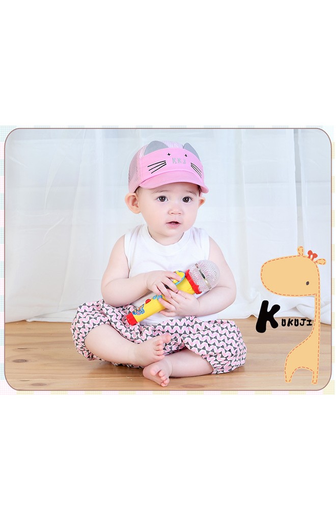 หมวแก๊ปหน้าแมวน้อยหูแหลมน่ารัก ด้านหลังผ้าตาข่าย KUKUJI