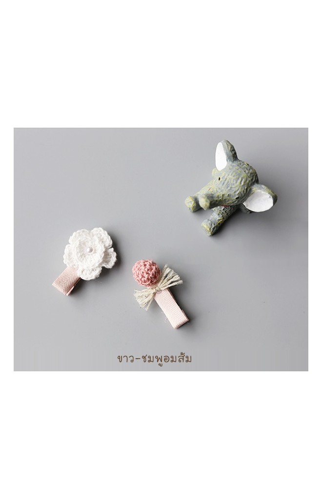 กิ๊บเด็กแพ็ค 2 ชิ้น ดอกไม้และปอมปอมถัก Angel Neitiri