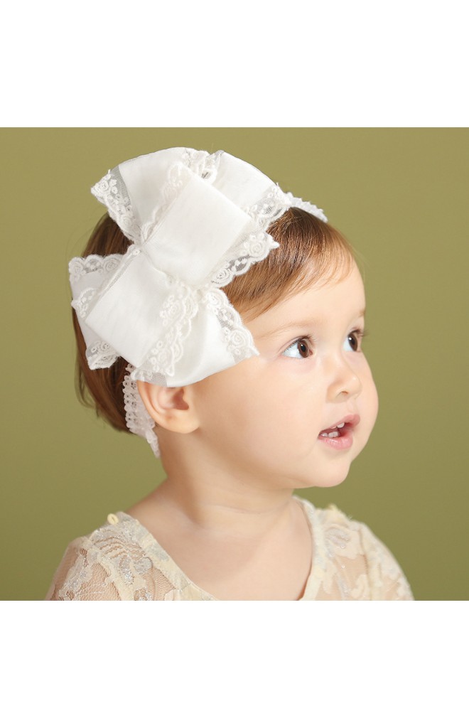 สายคาดผมโบว์ซ้อนแต่งลูกไม้สวย โบว์ใหญ่ Angel Neitiri