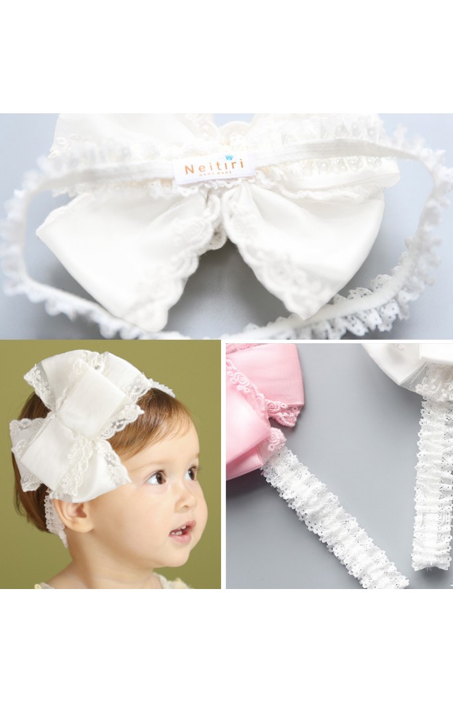 สายคาดผมโบว์ซ้อนแต่งลูกไม้สวย โบว์ใหญ่ Angel Neitiri