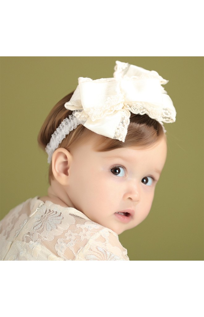 สายคาดผมโบว์ซ้อนแต่งลูกไม้สวย โบว์ใหญ่ Angel Neitiri