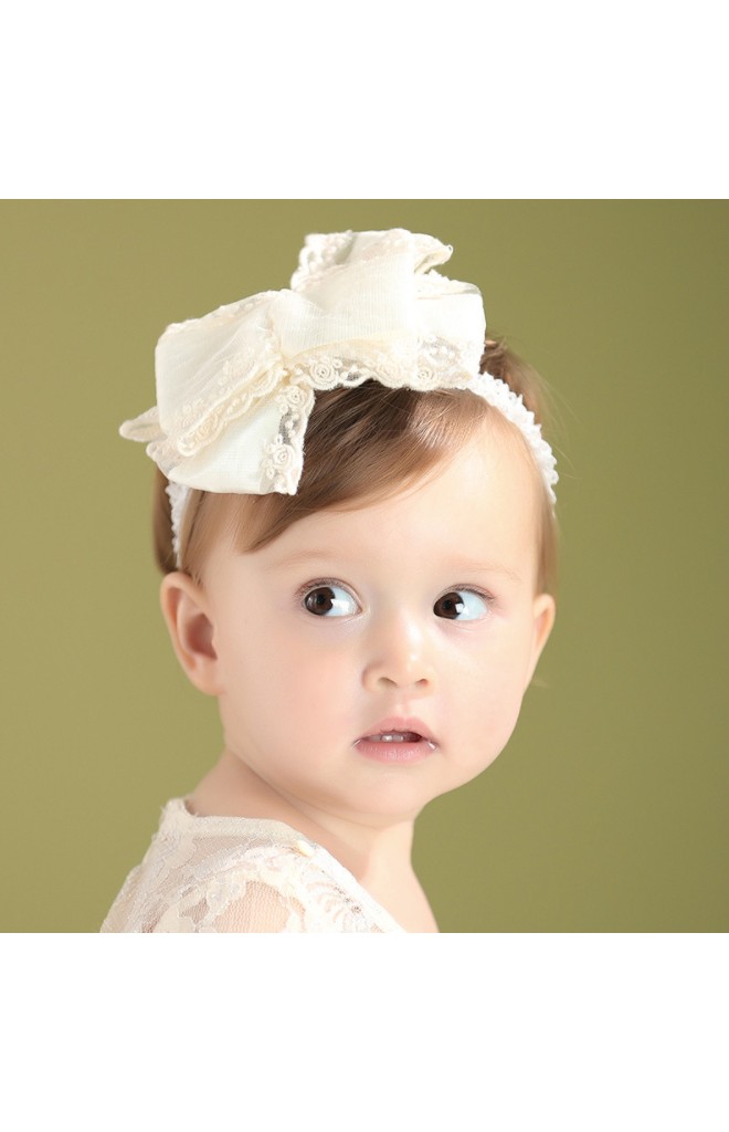 สายคาดผมโบว์ซ้อนแต่งลูกไม้สวย โบว์ใหญ่ Angel Neitiri