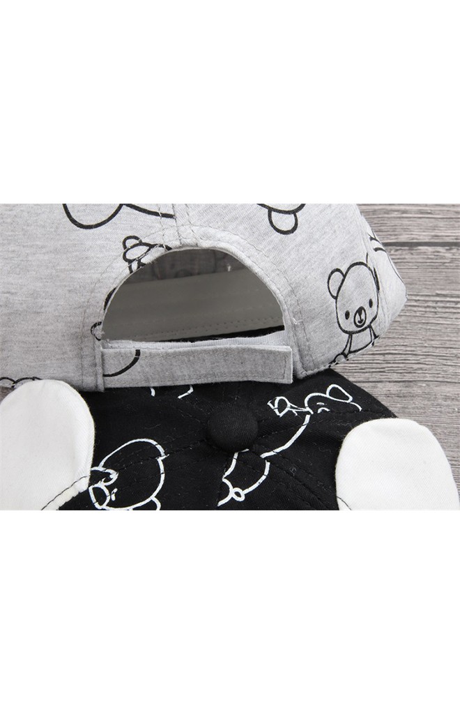 หมวกแก๊ปลายหมีแต่งหูน่ารัก KUKUJI