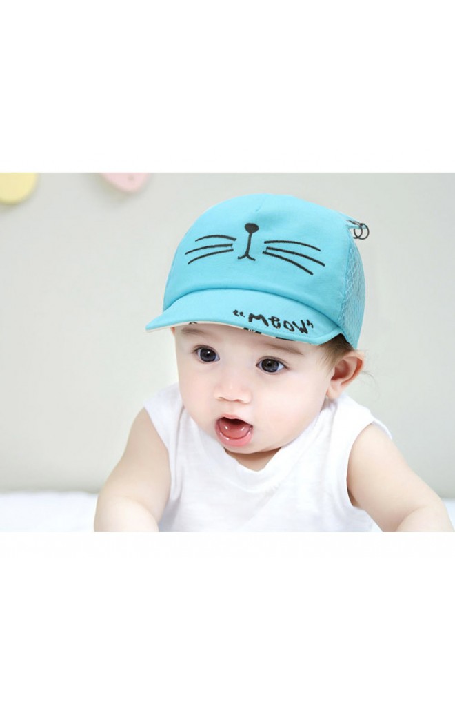 หมวกแก๊ปหน้าแมวน้อย ด้านหลังผ้าตาข่าย GZMM