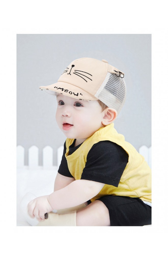 หมวกแก๊ปหน้าแมวน้อย ด้านหลังผ้าตาข่าย GZMM