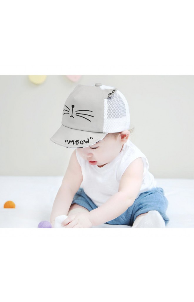 หมวกแก๊ปหน้าแมวน้อย ด้านหลังผ้าตาข่าย GZMM
