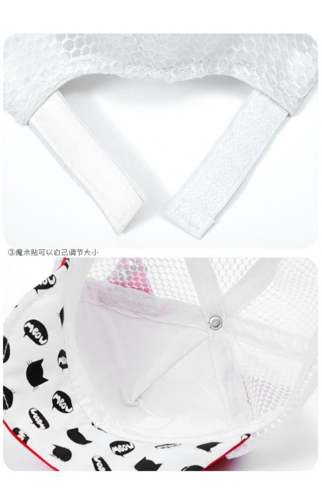 หมวกแก๊ปหน้าแมวน้อย ด้านหลังผ้าตาข่าย GZMM