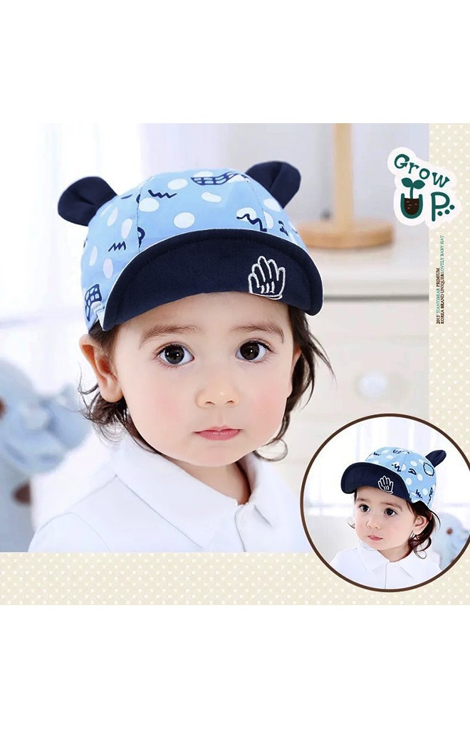 หมวกแก๊ปลายมือแต่งหูน่ารัก จาก KUKUJI