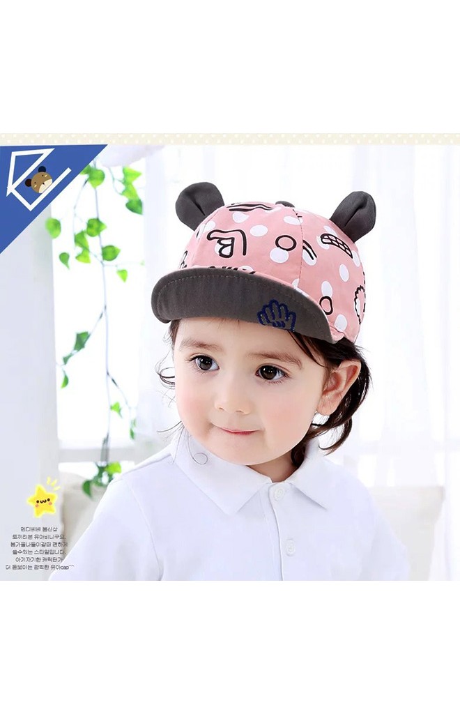 หมวกแก๊ปลายมือแต่งหูน่ารัก จาก KUKUJI