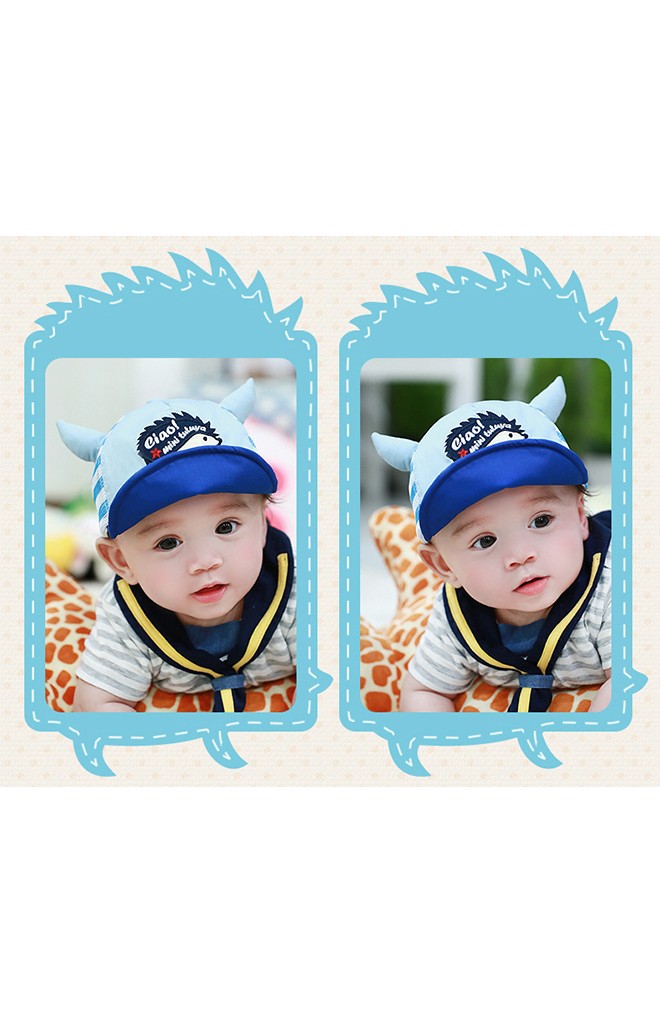 หมวกแก๊ปเด็กปักลายเม่นน้อยน่ารัก ด้านหลังผ้าตาข่าย TUTUYA