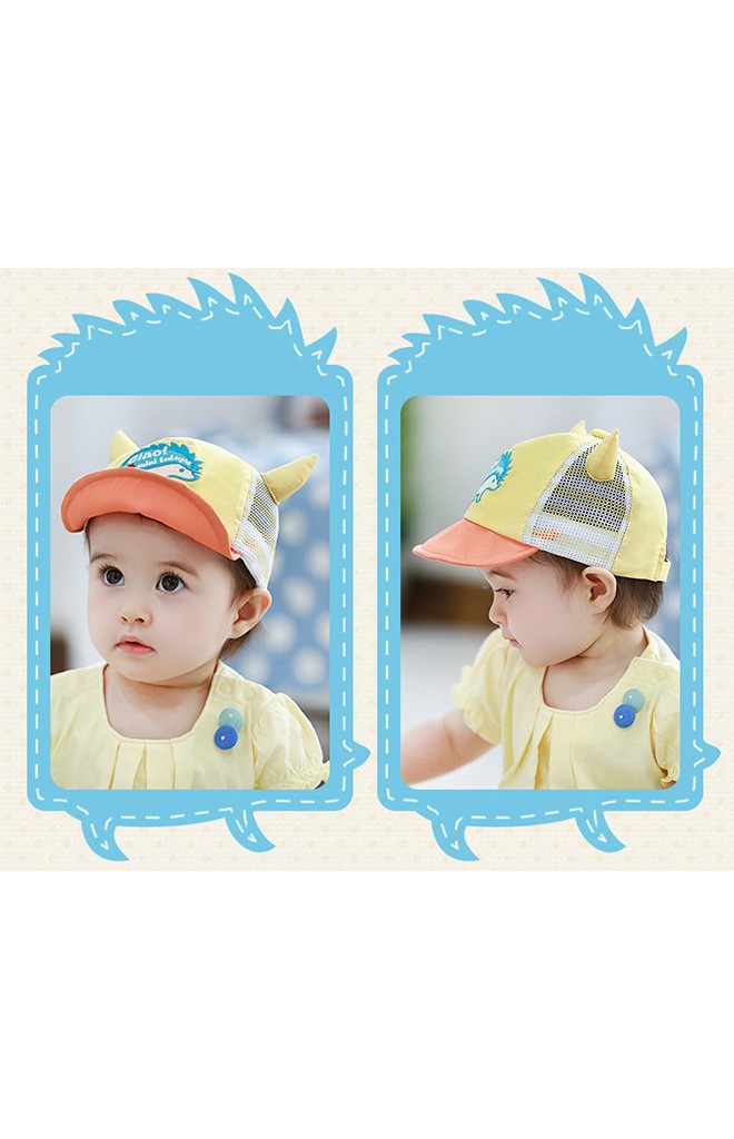 หมวกแก๊ปเด็กปักลายเม่นน้อยน่ารัก ด้านหลังผ้าตาข่าย TUTUYA