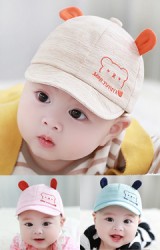 หมวกแก๊ปเด็กเล็กปักหมีน้อย แต่งหูน่ารัก จาก TUTUYA
