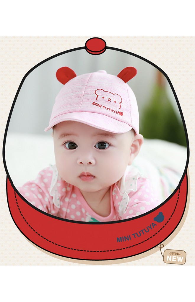 หมวกแก๊ปเด็กเล็กปักหมีน้อย แต่งหูน่ารัก จาก TUTUYA