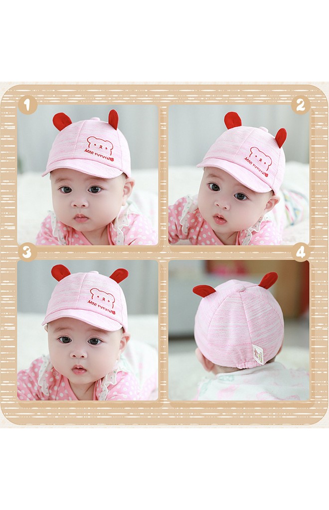 หมวกแก๊ปเด็กเล็กปักหมีน้อย แต่งหูน่ารัก จาก TUTUYA