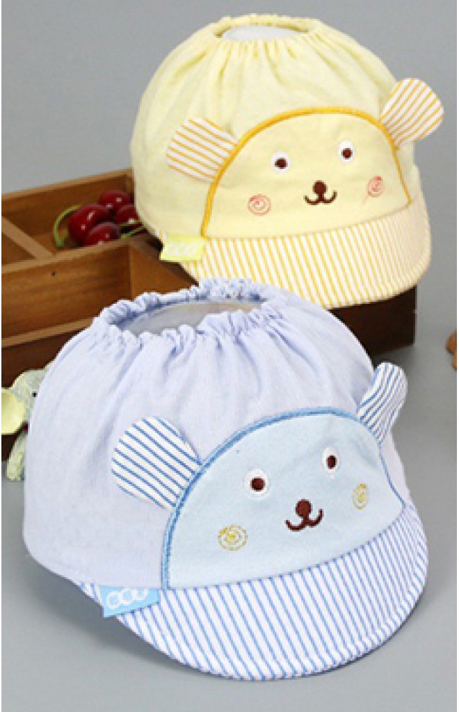 หมวกแก๊ปเด็กแรกเกิด หมวกรูปหมีด้านบนเปิดโล่งมียางยืด