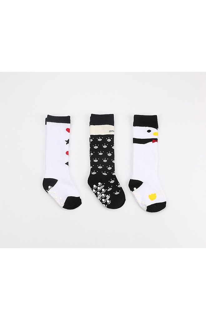 ถุงเท้าเด็กลายเพนกวินแบบยาว มีกันลื่น Kids Socks