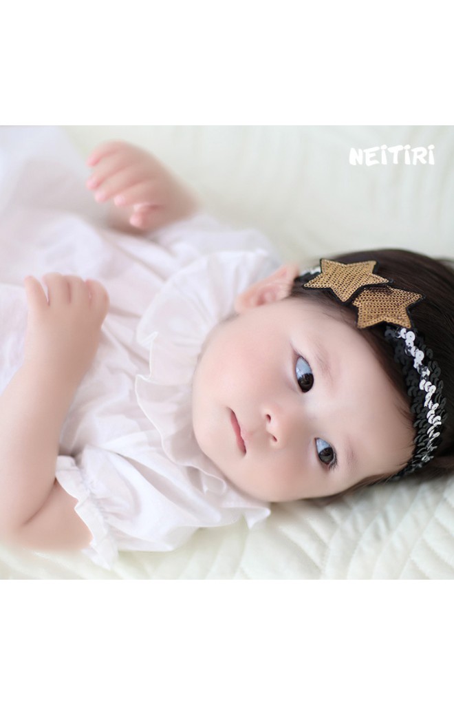 สายคาดผมดาวคู่สีทอง สายแต่งเลื่อมเกล็ดปลาจาก Angel Neitiri