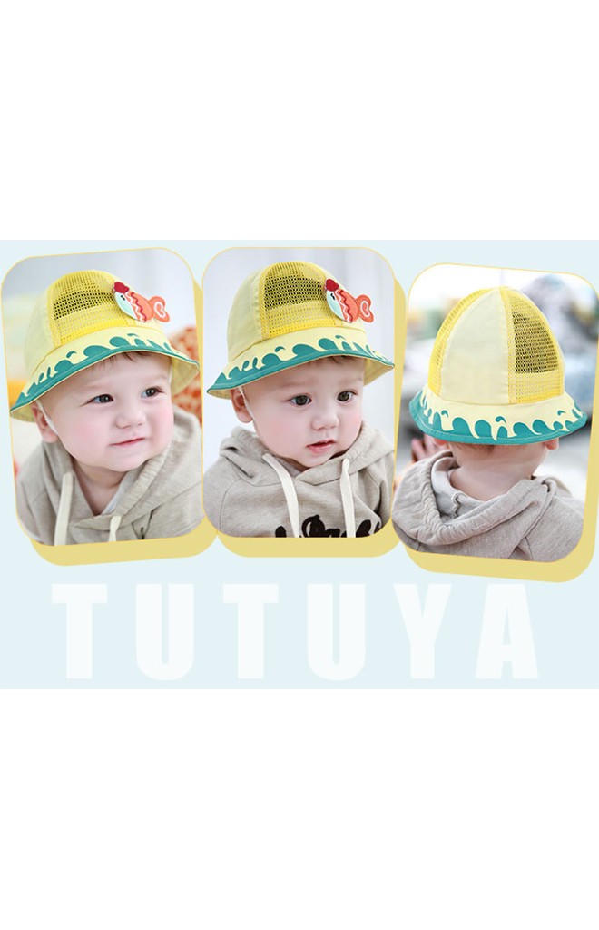 หมวกเด็กปีกรอบแต่งรูปปลาน้อย จาก TUTUYA