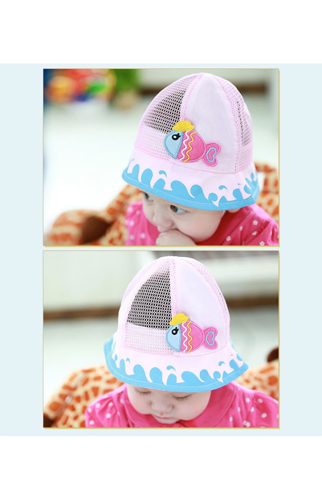 หมวกเด็กปีกรอบแต่งรูปปลาน้อย จาก TUTUYA