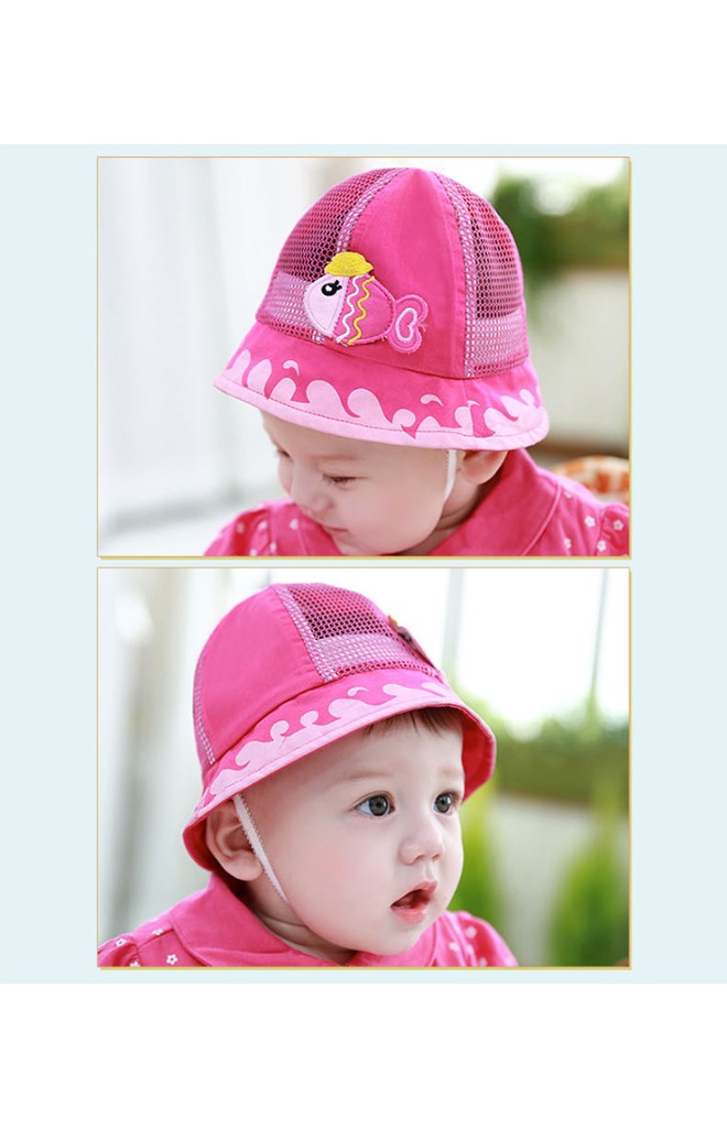 หมวกเด็กปีกรอบแต่งรูปปลาน้อย จาก TUTUYA