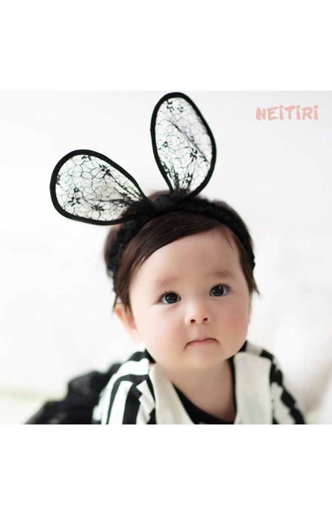ผ้าคาดผมหูกระต่ายใหญ่ผ้าลูกไม้สวย จาก Angel Neitiri