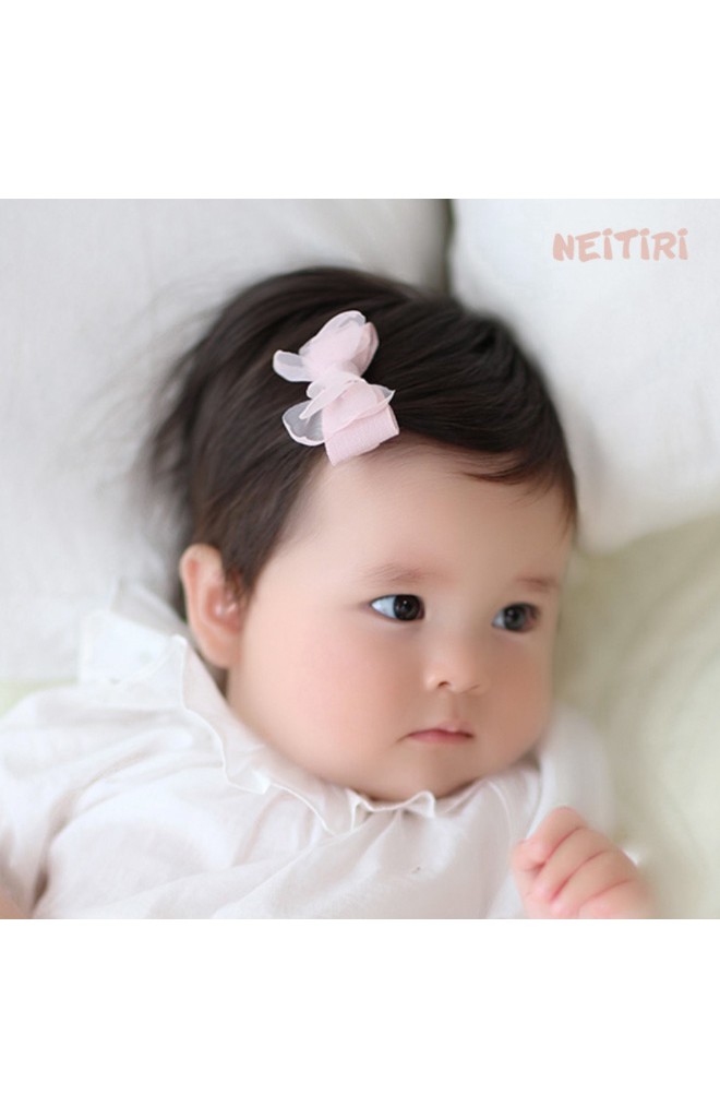 กิ๊บเด็กโบว์ชีฟองแพ็ค 2 ชิ้น สีชมพู และ เทา Angel Neitiri
