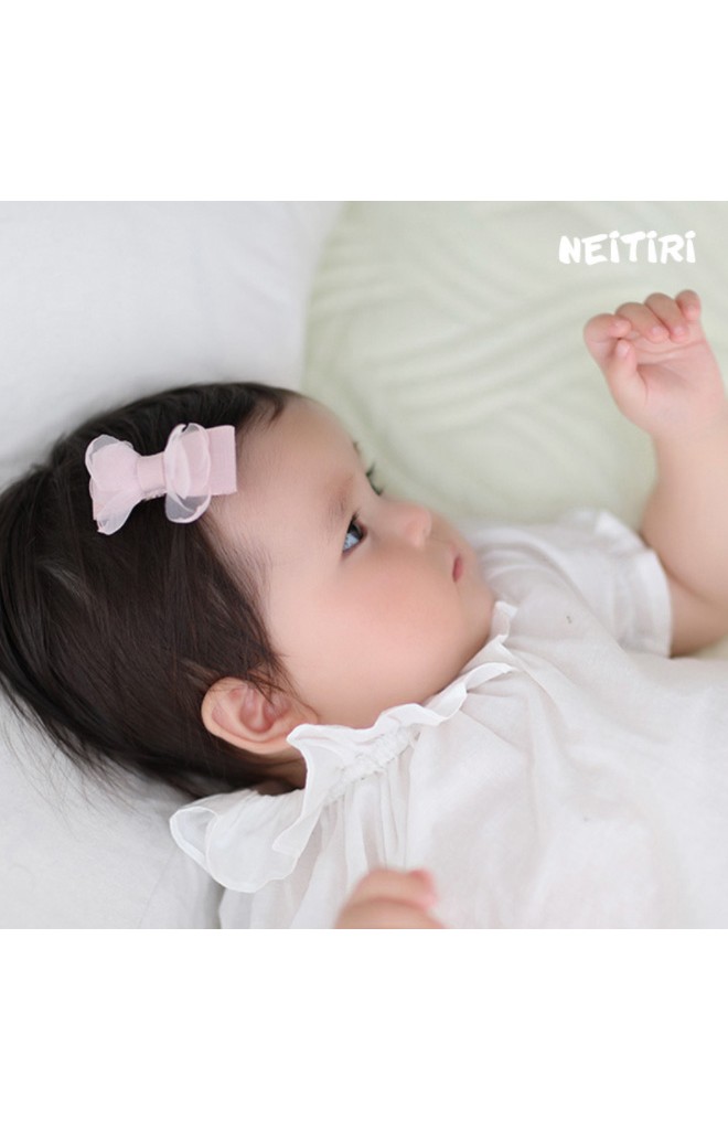 กิ๊บเด็กโบว์ชีฟองแพ็ค 2 ชิ้น สีชมพู และ เทา Angel Neitiri