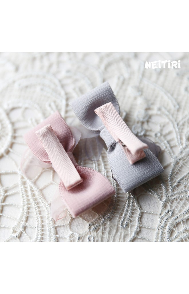 กิ๊บเด็กโบว์ชีฟองแพ็ค 2 ชิ้น สีชมพู และ เทา Angel Neitiri