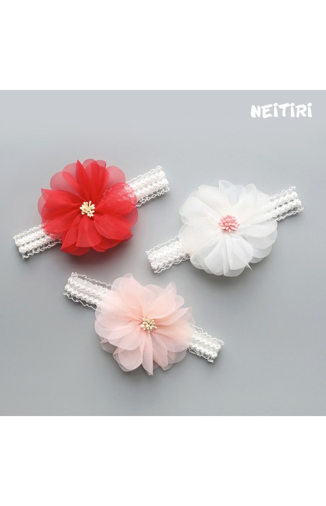 สายคาดผมดอกไม้ใหญ่กลีบซ้อนสวย ตรงกลางแต่งเกสร Angel Neitiri