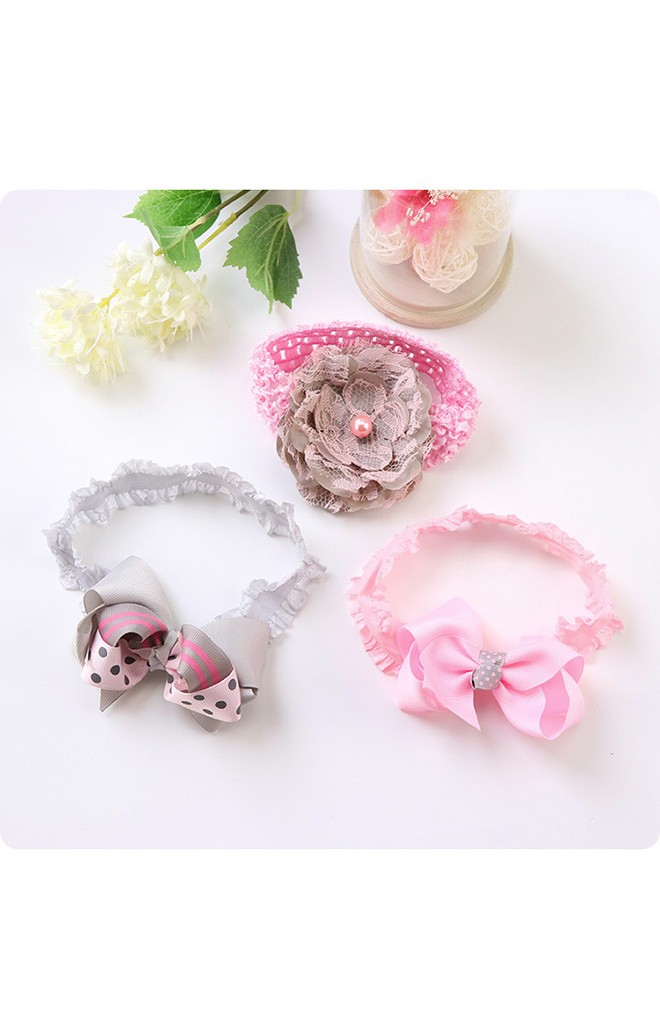 เซ็ตสายคาดผมแพ็ค 3 ชิ้น จัดเซ็ตมาในกล่องชมพูสวยหวาน