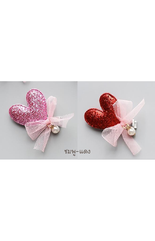 กิ๊บเด็กรูปหัวใจผูกโบว์ เซ็ต 2 ชิ้น Angel Neitiri