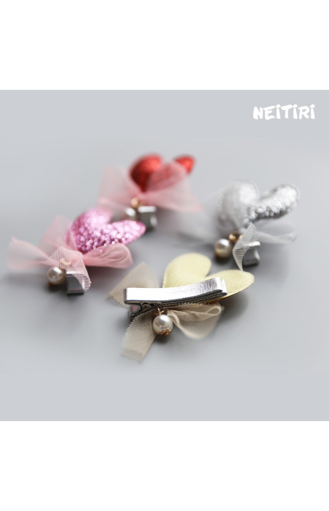 กิ๊บเด็กรูปหัวใจผูกโบว์ เซ็ต 2 ชิ้น Angel Neitiri