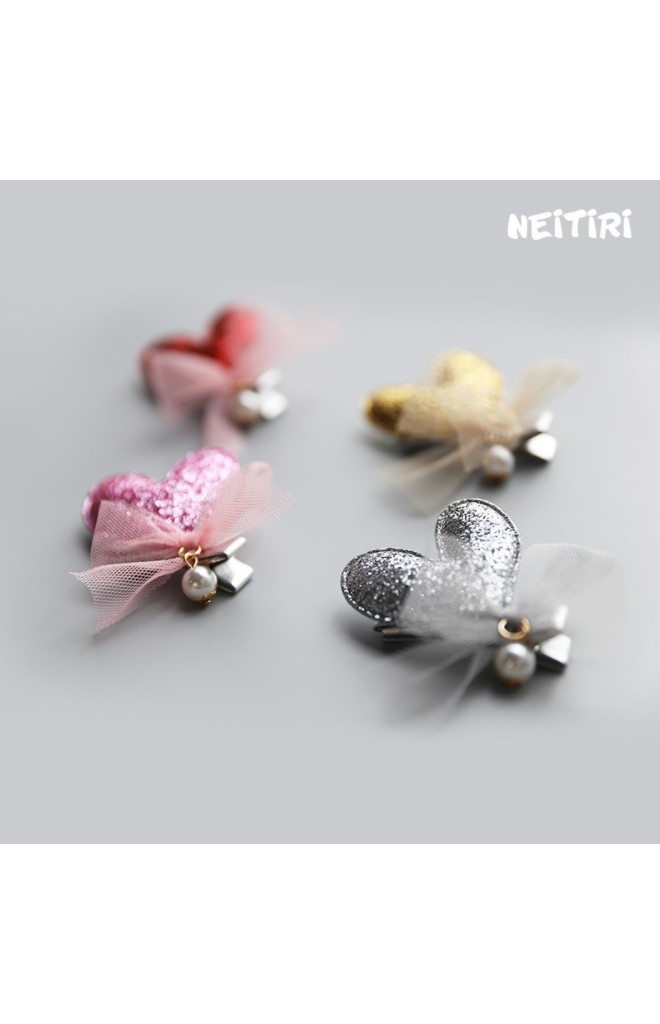 กิ๊บเด็กรูปหัวใจผูกโบว์ เซ็ต 2 ชิ้น Angel Neitiri