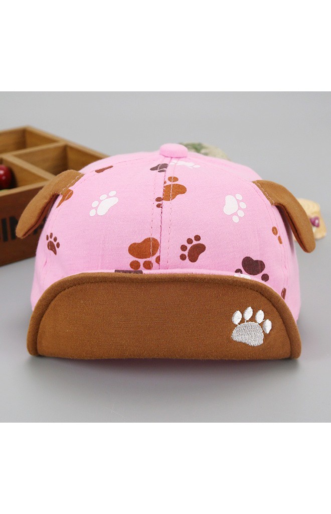 หมวกแก๊ปแต่งหูเจ้าตูบ สกรีนรอยเท้า จาก KUKUJI