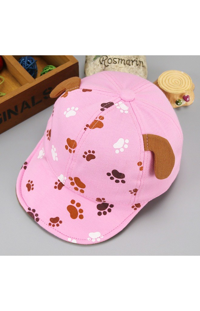 หมวกแก๊ปแต่งหูเจ้าตูบ สกรีนรอยเท้า จาก KUKUJI