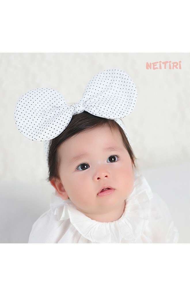 สายคาดผมโบว์กลมใหญ่ลายจุดเล็กๆ จาก Angel Neitiri