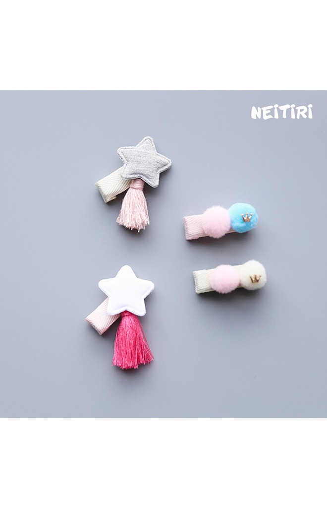 กิ๊บเด็กเซ็ต 2 ชิ้น รูปดาวและปอมปอม Angel Neitiri