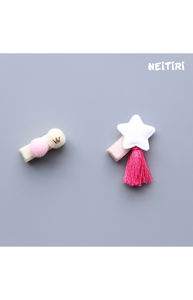 กิ๊บเด็กเซ็ต 2 ชิ้น รูปดาวและปอมปอม Angel Neitiri