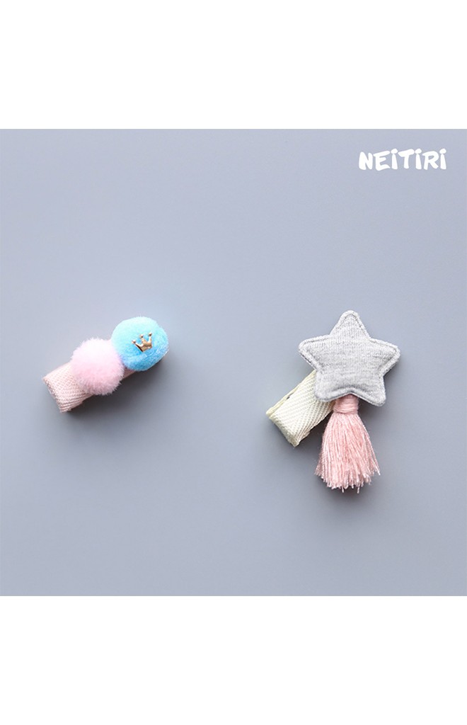 กิ๊บเด็กเซ็ต 2 ชิ้น รูปดาวและปอมปอม Angel Neitiri