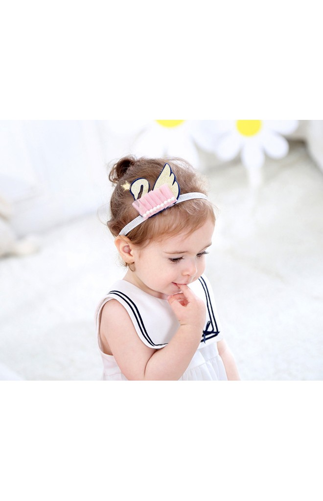 สายคาดผมแต่งหงส์ใส่มงกุฎ