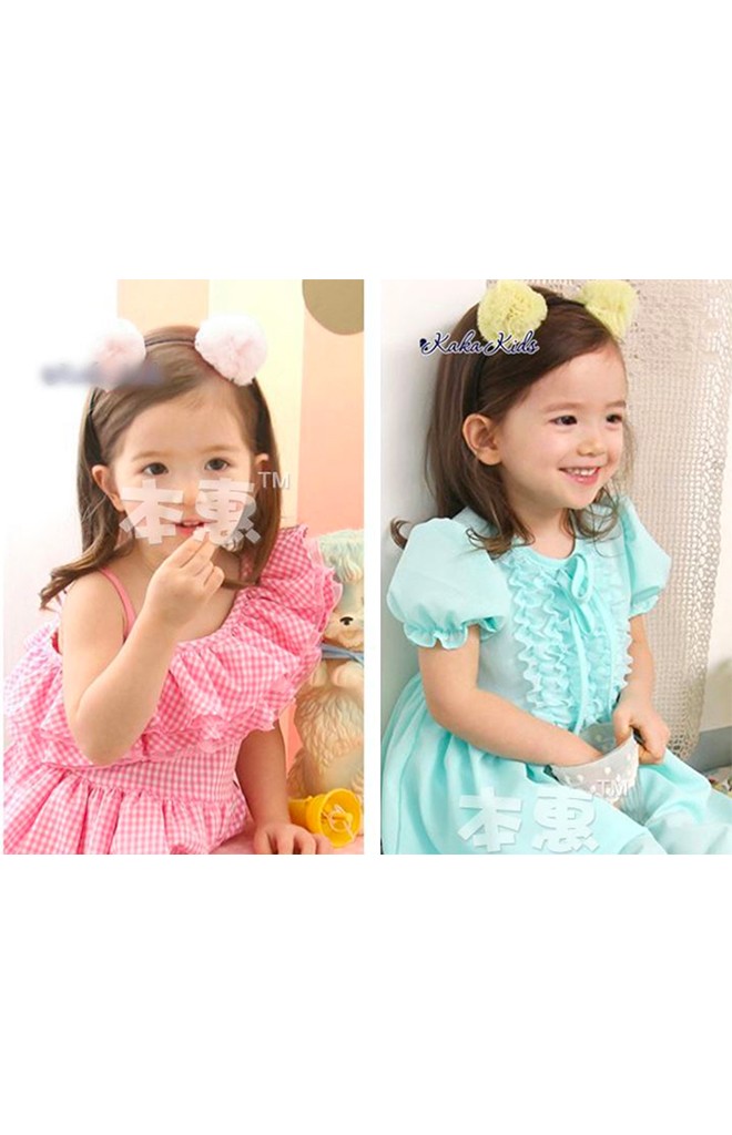 ที่คาดผมแต่งปอมปอมน่ารัก ที่คาดสีดำ